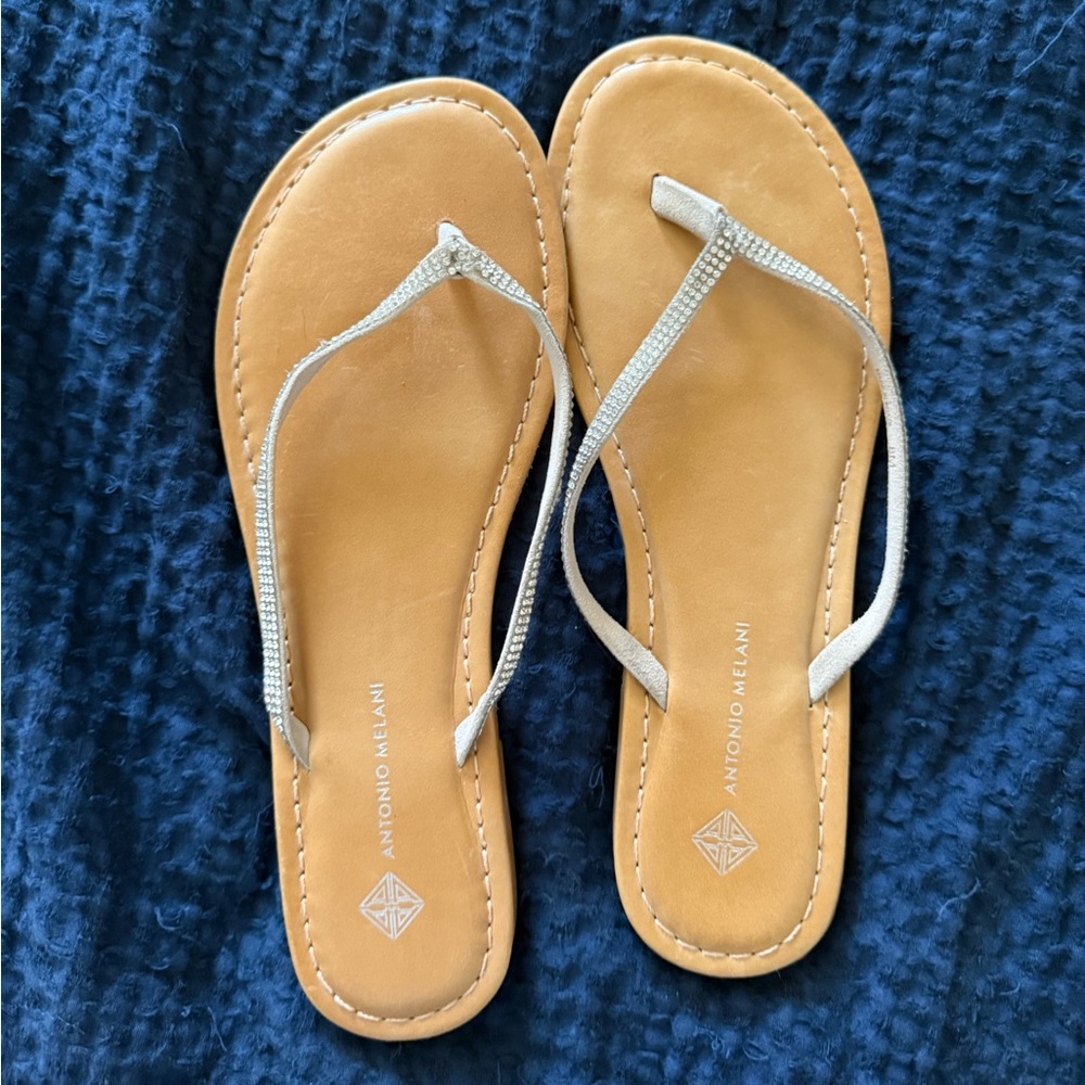 ANTONIO MELANI Tan and Silver Sandals